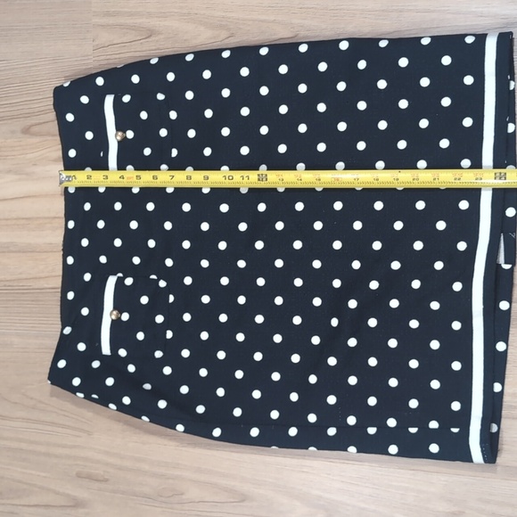 Talbot's Navy Polkadot Cotton Pencil Skirt - Picture 5 of 6